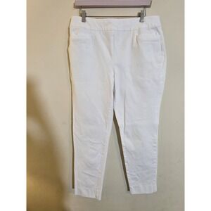Soft Surroundings Women's Size Large White Superla Stretch Pull-On Ankle Pants